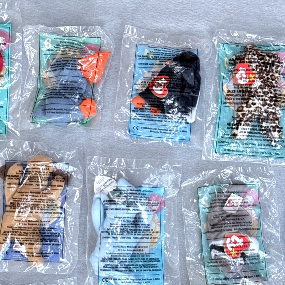 McDonalds Ty Teenie Beanie Babies 1998 1999 Lot Of 24 Complete Sets Plush Favors - Picture 14 of 16